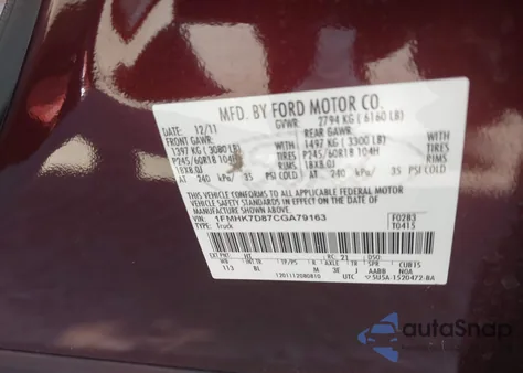 2012 Ford Explorer Xlt z USA, uszkodzony, nr VIN 1FMHK7D87CGA79163